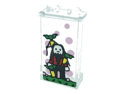 LEGO onderdeel Panel 1 x 2 x 3 with Side Supports - Hollow Studs with Bright Pink Dots and Minifigure Pattern (Sticker) - Set 76388 (87544pb077)