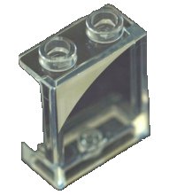 LEGO part Panel 1 x 2 x 2 with Side Supports - Hollow Studs with White Curved Corner Pattern Model Right Side 87552pb070R