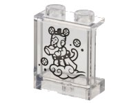LEGO part Panel 1 x 2 x 2 with Side Supports - Hollow Studs with Black Monkey King (Sun Wukong) Flying on Cloud Pattern 87552pb127