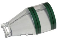 LEGO onderdeel Windscreen 6 x 4 x 2 Round with Bar Handle with Dark Green Stripes Pattern (Stickers) - Set 75248 92279pb011