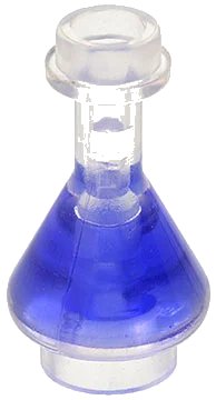 LEGO part Minifigure, Utensil Bottle, Erlenmeyer Flask with Molded Trans-Purple Fluid Pattern 93549pb02