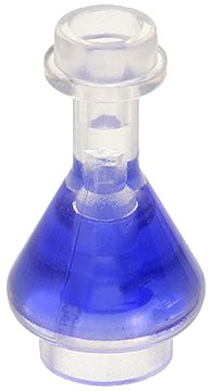 LEGO part Minifigure, Utensil Bottle, Erlenmeyer Flask with Molded Trans-Purple Fluid Pattern (93549pb02)