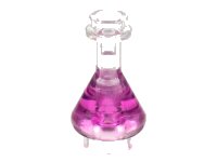 LEGO part Minifigure, Utensil Bottle, Erlenmeyer Flask with Molded Trans-Dark Pink Fluid Pattern 93549pb08