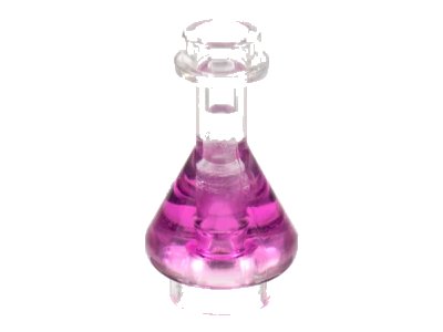 LEGO onderdeel Minifigure, Utensil Bottle, Erlenmeyer Flask with Molded Trans-Dark Pink Fluid Pattern (93549pb08)