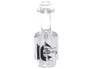 LEGO part Minifigure, Utensil Bottle with Black Sailing Ship on Pedestal Pattern (95228pb04)