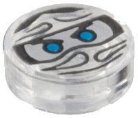LEGO onderdeel Tile, Round 1 x 1 with Ninjago Trapped Zane Pattern 98138pb046