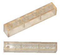LEGO part Brick 1 x 6 without Bottom Tubes, with Cross Supports crssprt02