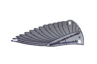 LEGO part Plastic Triangle 6 x 12 Wing with Gray Feathers Pattern x66px2
