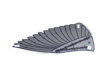 LEGO onderdeel Plastic Triangle 6 x 12 Wing with Gray Feathers Pattern (x66px2)