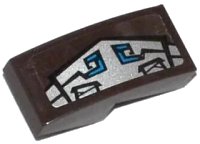 LEGO onderdeel Slope, Curved 2 x 1 x 2/3 with Blue and Silver Gorilla Armor Pattern Model Right Side (Sticker) - Set 70125 11477pb013R