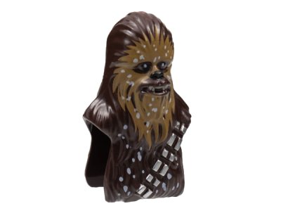 LEGO onderdeel Minifigure, Head, Modified SW Wookiee, Chewbacca with Medium Nougat Face Fur, White Snow Spots Pattern (15307pb03)