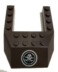 LEGO part Keil 6 x 8 Ausschnitt mit Alien-Schädel im schwarzen Kreis Muster (Aufkleber) - Set 70228 32084pb008