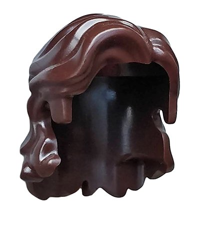 LEGO part Minifigure, Hair Mid-Length Wavy with Center Part and Sidelocks (35494)