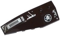 LEGO part Wedge 6 x 2 Left with Alien Skull in Black Circle, Vents, Rivets and Frost Pattern (Stickers) - Set 70145 41748pb058