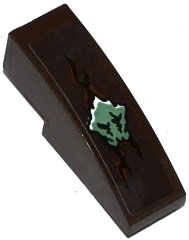 LEGO onderdeel Slope, Curved 3 x 1 with Crack and Ninjago Earth Power Emblem Pattern (Sticker) - Set 70599 (50950pb098)