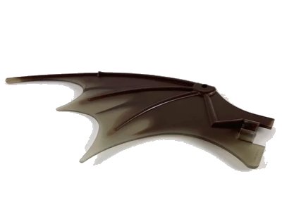LEGO onderdeel Dragon Wing 19 x 11 with Marbled Trans-Brown Trailing Edge Pattern (51342pb11)