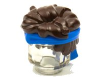 LEGO part Minifigure, Hair Tousled with Molded Blue Bandana Headband Pattern 69558pb01