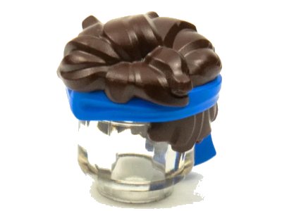 LEGO onderdeel Minifigure, Hair Tousled with Molded Blue Bandana Headband Pattern (69558pb01)