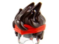 LEGO onderdeel Minifigure, Hair Long and Spiky with Molded Red Bandana Headband Pattern 69560pb01