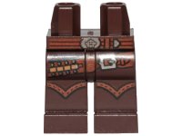 LEGO part Hips and Legs with Reddish Brown Belt with Silver Bullets and Buckle Pattern 970c00pb1102