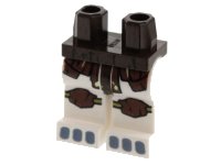 LEGO part Hips and White Legs with Dark Brown Loincloth, Knee Pads and Gray Toes Pattern 970c01pb22