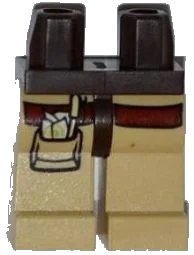 LEGO onderdeel Hips and Tan Legs with Pocket with Pen and Paper Pattern 970c02pb08