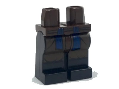 LEGO onderdeel Hips and Black Legs with Pleats and Blue Sash Pattern (970c11pb35)