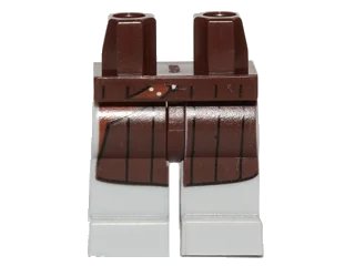LEGO onderdeel Hips and Light Bluish Gray Legs with Dark Brown Coat with Holster Pattern (970c86pb09)