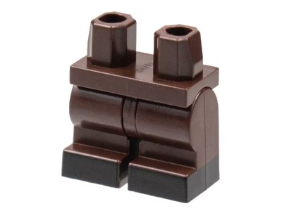 LEGO onderdeel Hips and Medium Legs with Black Shoes Pattern (970cm00pb012)