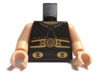 LEGO part Torso Armor Ribbed with Disk and Two Buckles Pattern / Light Nougat Arms / Light Nougat Hands 973pb0645c01