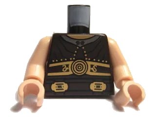 LEGO onderdeel Torso Armor Ribbed with Disk and Two Buckles Pattern / Light Nougat Arms / Light Nougat Hands (973pb0645c01)