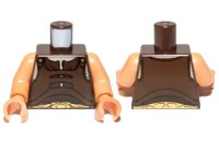 LEGO onderdeel Torso SW Gungan Vest with Gold Belt Front and Back Pattern / Nougat Arms / Nougat Hands 973pb0813c01