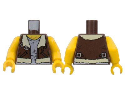 LEGO onderdeel Torso Monster Fighters Flight Vest with Undershirt with Dirt Stains Pattern / Yellow Arms / Yellow Hands (973pb1153c01)