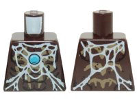LEGO part Torso Chima Bare Chest with Spider Web, Dark Tan Spider and Blue Round Jewel (Chi) Pattern 973pb1636