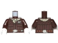 LEGO onderdeel Torso SW Quilted Coat, Tan Bandana, Reddish Brown Straight Belt Pattern / Dark Brown Arms / White Hands 973pb2188c01