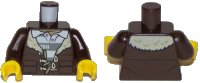 LEGO onderdeel Torso Town Prisoner Shirt Under Fur-Lined Jacket with Pockets and '86' Pattern / Dark Brown Arms / Yellow Hands 973pb2919c01