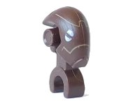 LEGO part Minifigure, Head, Modified Mechanical with White Eyes and Dark Tan Lines Pattern (SW Commando Droid) 98103pb01