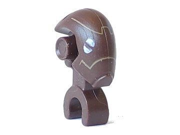 LEGO onderdeel Minifigure, Head, Modified Mechanical with White Eyes and Dark Tan Lines Pattern (SW Commando Droid) (98103pb01)