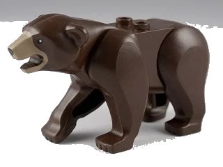 LEGO onderdeel Bear with 2 Studs on Back with Dark Tan Muzzle Pattern (98295c01pb02)