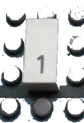 LEGO onderdeel Modulex, Tile 1 x 2 with Black Calendar Day Number  '1' Pattern (Mx1021Apb21)