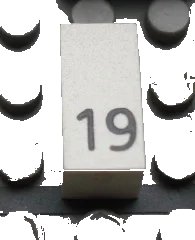 LEGO onderdeel Modulex, Tile 1 x 2 with Black Calendar Day Number '19' Pattern (Mx1021Apb38)