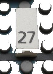 LEGO onderdeel Modulex, Tile 1 x 2 with Black Calendar Day Number '27' Pattern (Mx1021Apb46)
