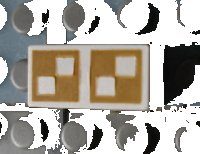 LEGO part Modulex, Tile 1 x 2 with Yellow Squares Pattern Mx1021Apb66