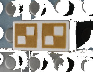 LEGO onderdeel Modulex, Tile 1 x 2 with Yellow Squares Pattern (Mx1021Apb66)