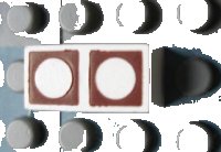 LEGO part Modulex, Tile 1 x 2 with Brown Circles Outline Pattern Mx1021Apb71