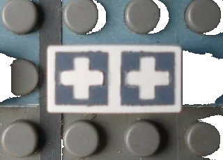 LEGO onderdeel Modulex, Tile 1 x 2 with Gray Crosses Outline Pattern (Mx1021Apb73)