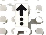 LEGO part Modulex, Tile 1 x 2 with Black Arrow Pattern Mx1021Apb84