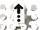 LEGO onderdeel Modulex, Tile 1 x 2 with Black Arrow Pattern (Mx1021Apb84)