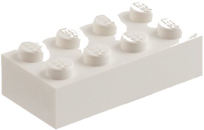 LEGO part Modulex, Brick 2 x 4 (Lego on studs) (Mx1142L)