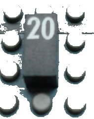LEGO onderdeel Modulex, Tile 1 x 2 with White Calendar Day Number '20' Pattern (Mx1021Apb60)